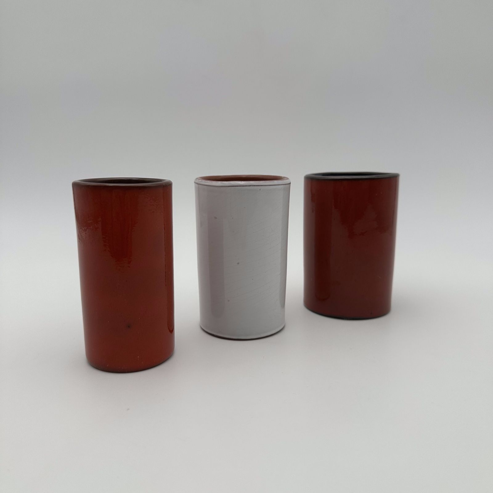 Set Of Three Small Enamelled Ceramic Vases, In The Style Of Georges Jouve, 1950s. photo furniture