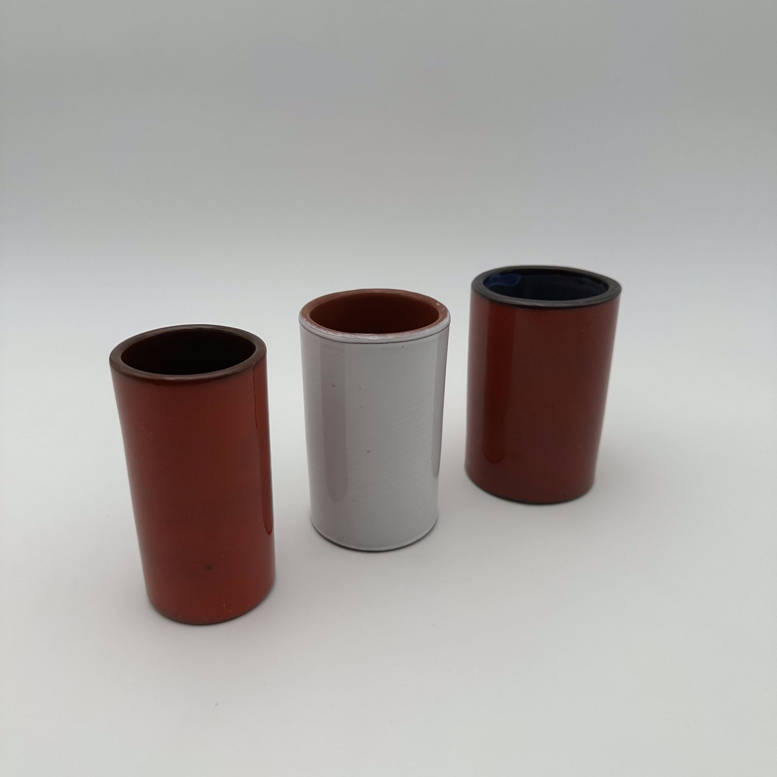 Set Of Three Small Enamelled Ceramic Vases, In The Style Of Georges Jouve, 1950s. photo for sale