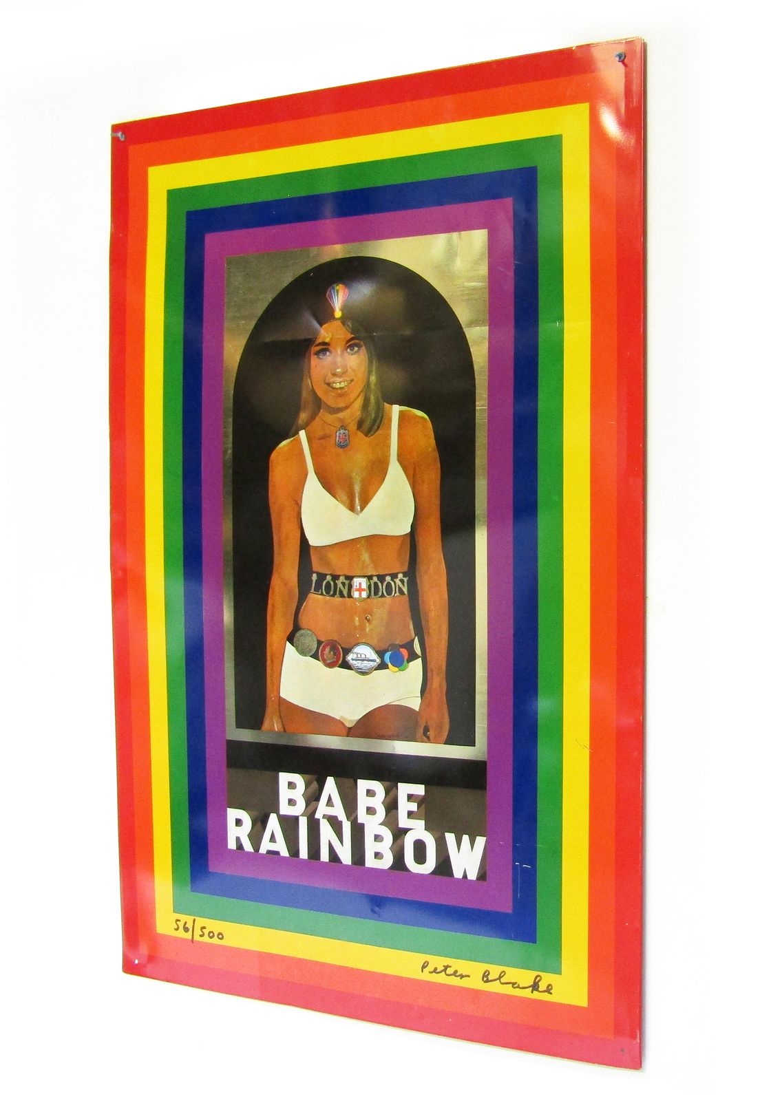 Rare Hand Signed 1968 Pop Art Screen Print On Tin Babe Rainbow By Peter Blake Ra photo 2400.0