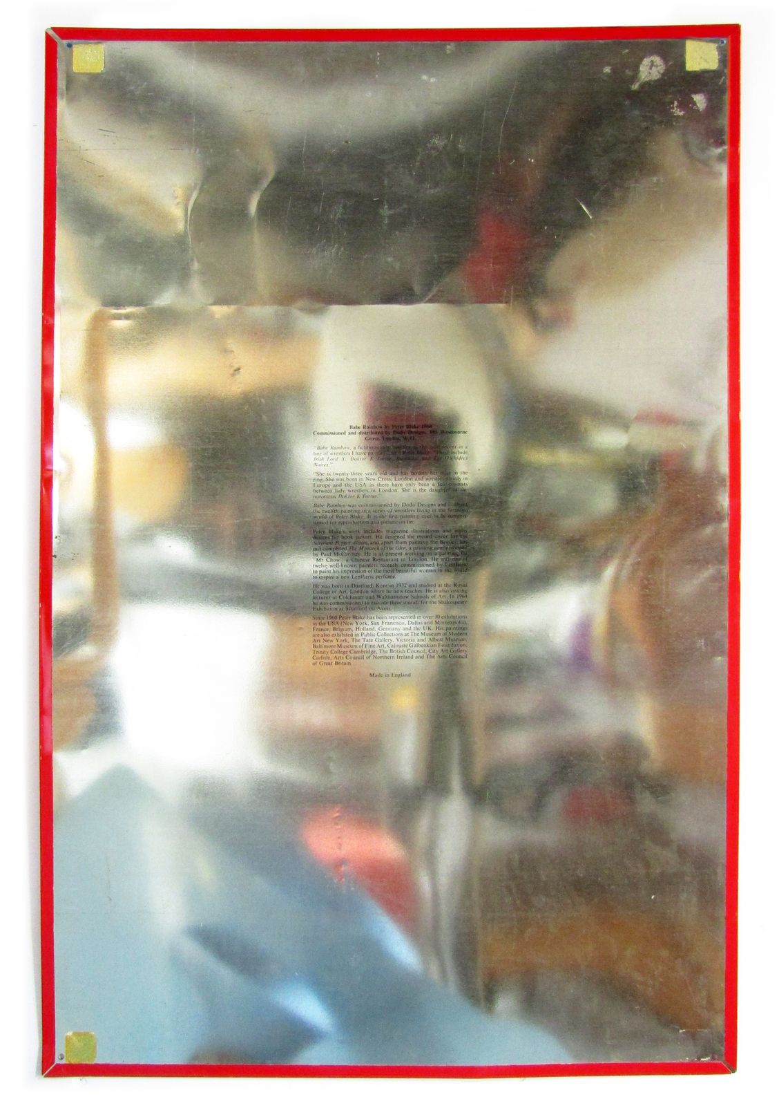 Rare Hand Signed 1968 Pop Art Screen Print On Tin Babe Rainbow By Peter Blake Ra photo buy