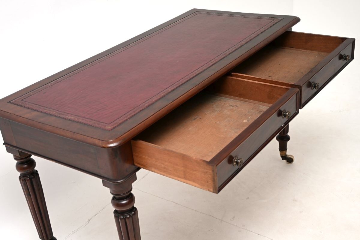 Antique Victorian Mahogany Writing Table / Desk photo vintage