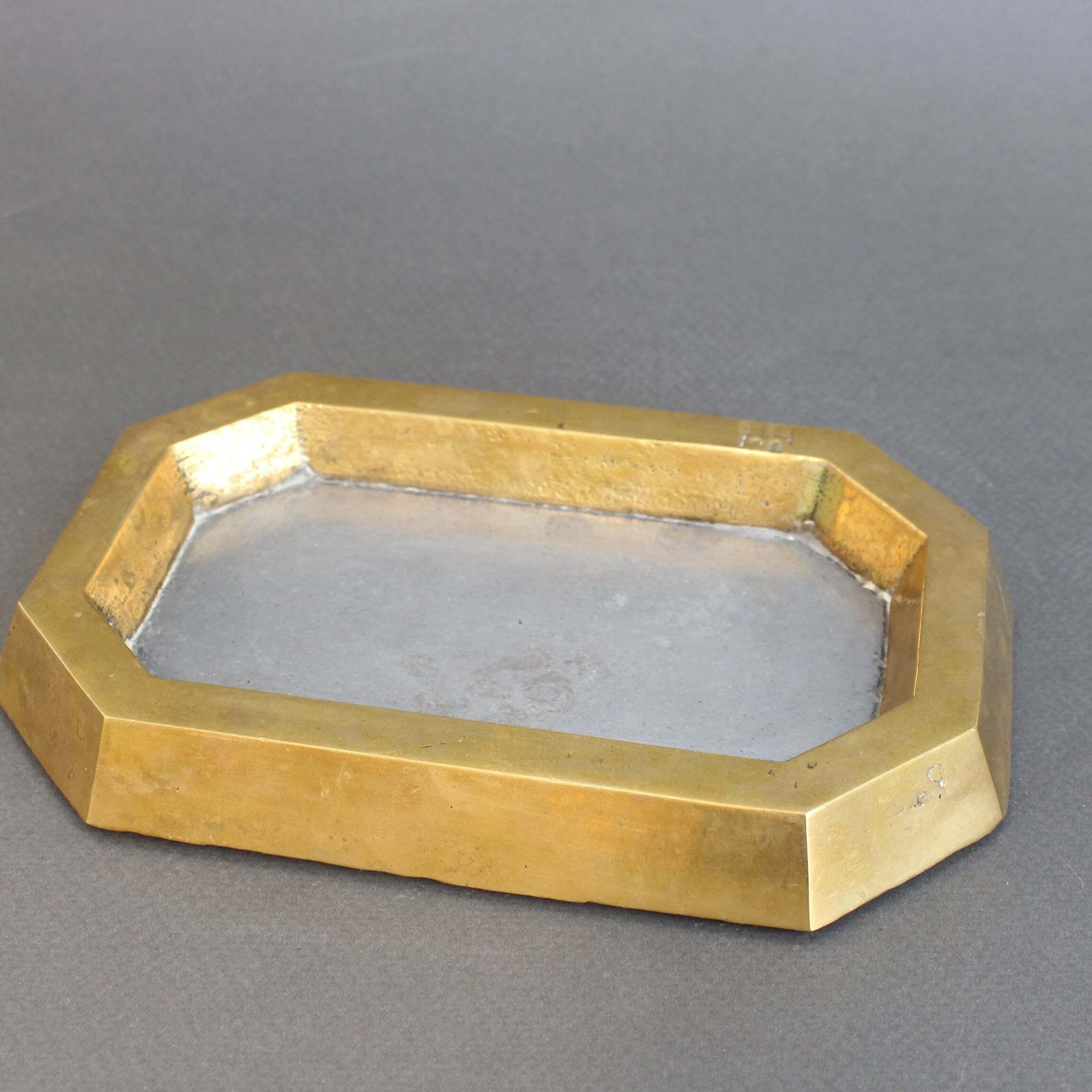 Aluminium And Brass Vide Poche By David Marshall (Circa 1980s) photo vintage