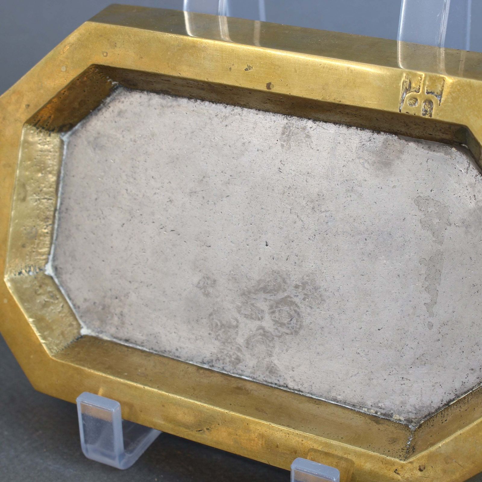 photo vinterior Aluminium And Brass Vide Poche By David Marshall (Circa 1980s)