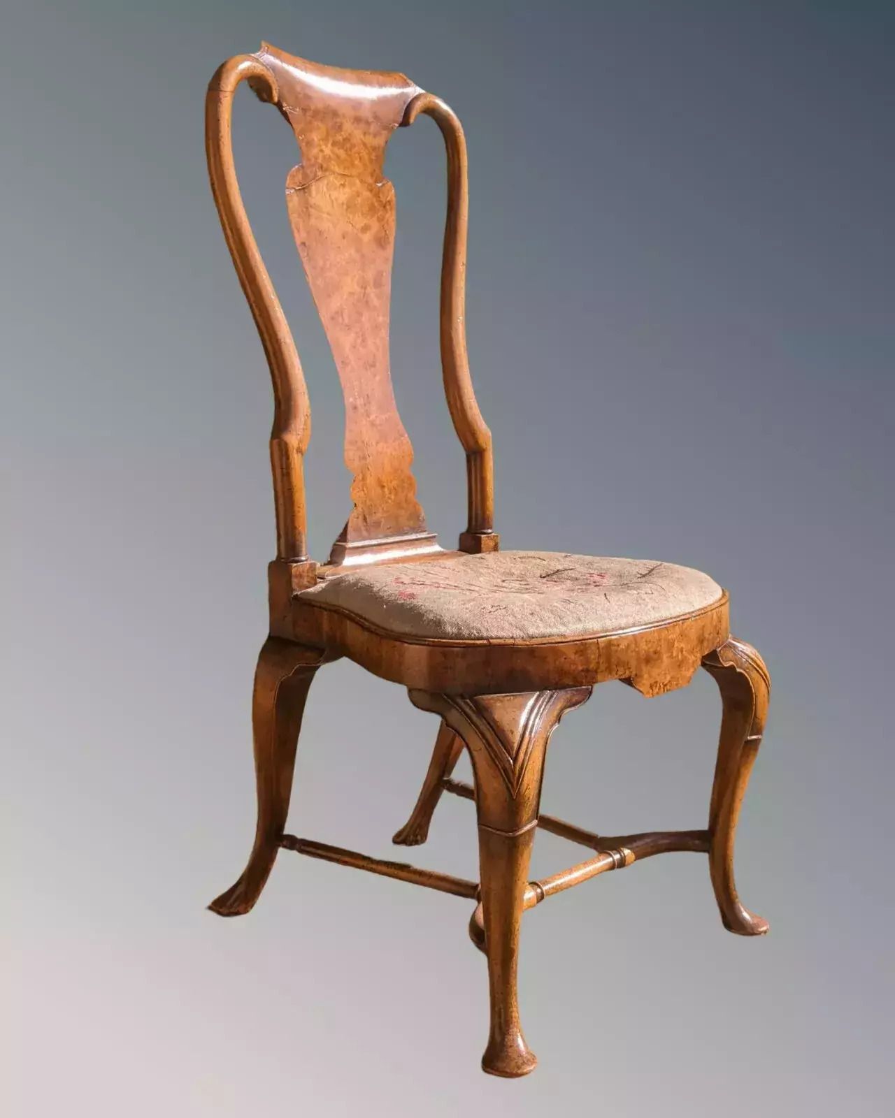 photo furniture Fine Pair Of Queen Anne Walnut Chairs By Charles Tozer