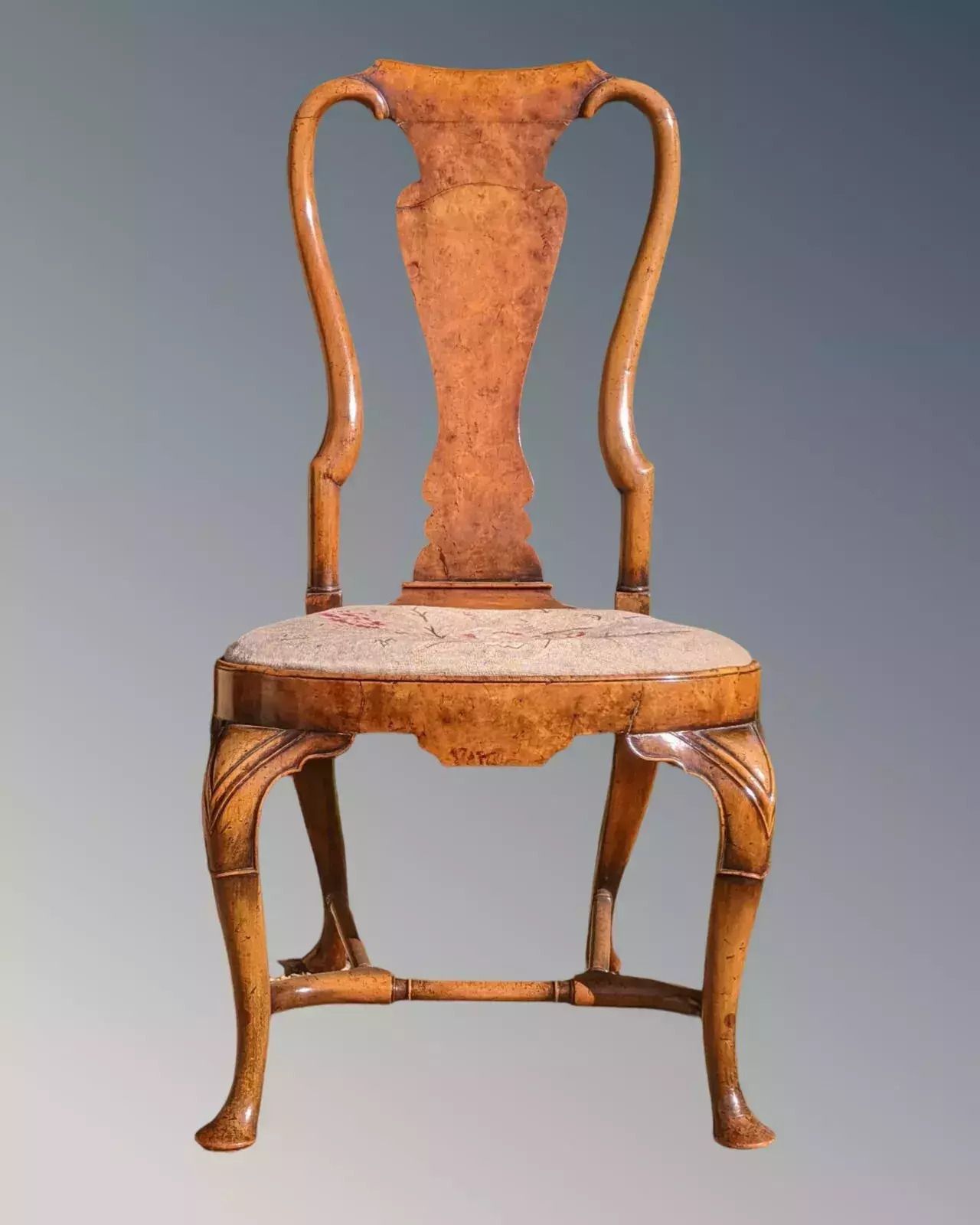 photo for sale Fine Pair Of Queen Anne Walnut Chairs By Charles Tozer