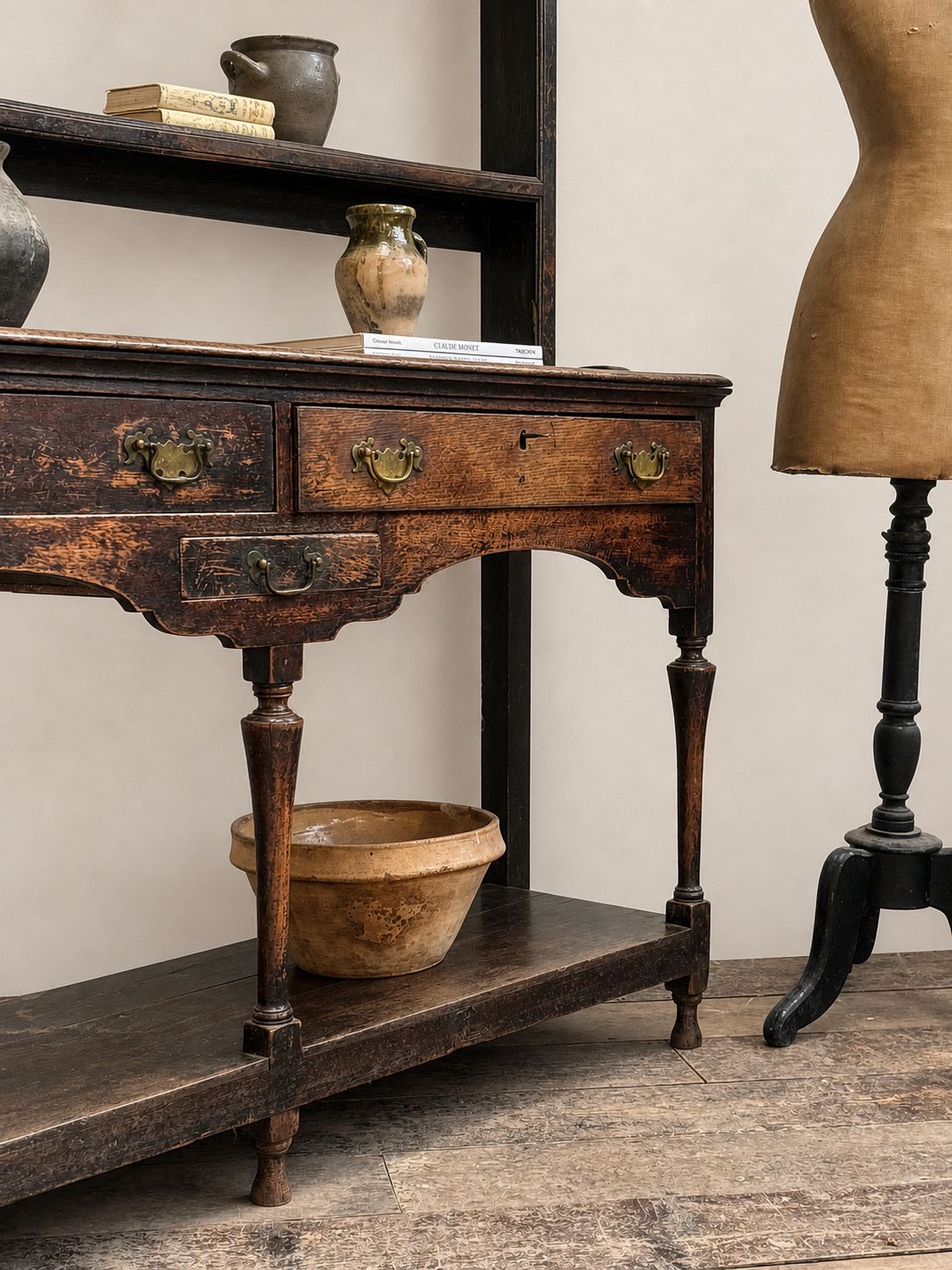 Georgian Antique Oak Potboard Dresser photo 1500.0