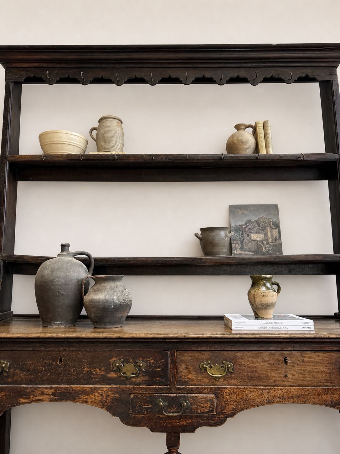 Georgian Antique Oak Potboard Dresser photo vintage