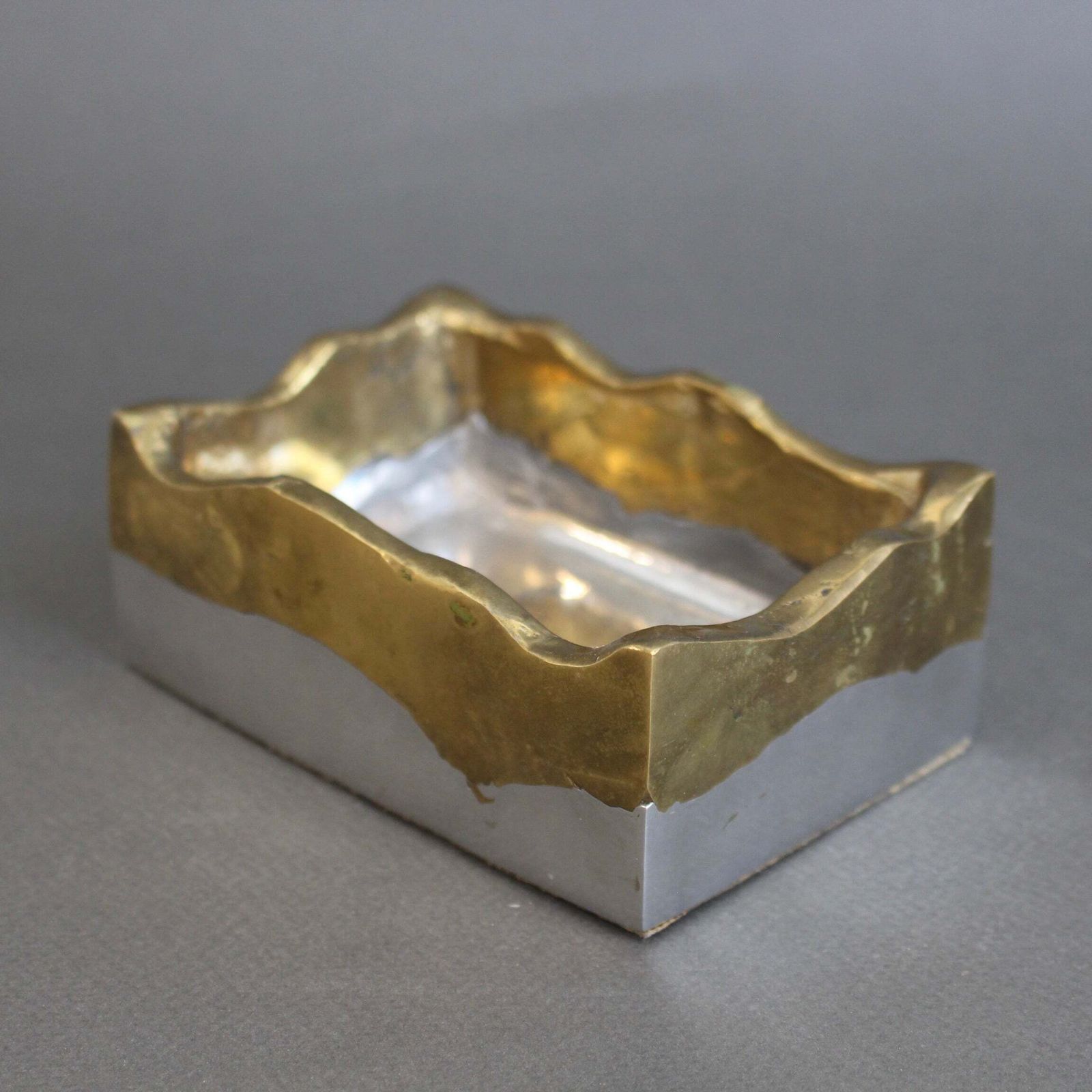 Brutalist Aluminium And Brass Box By David Marshall (Circa 1980s) photo vintage
