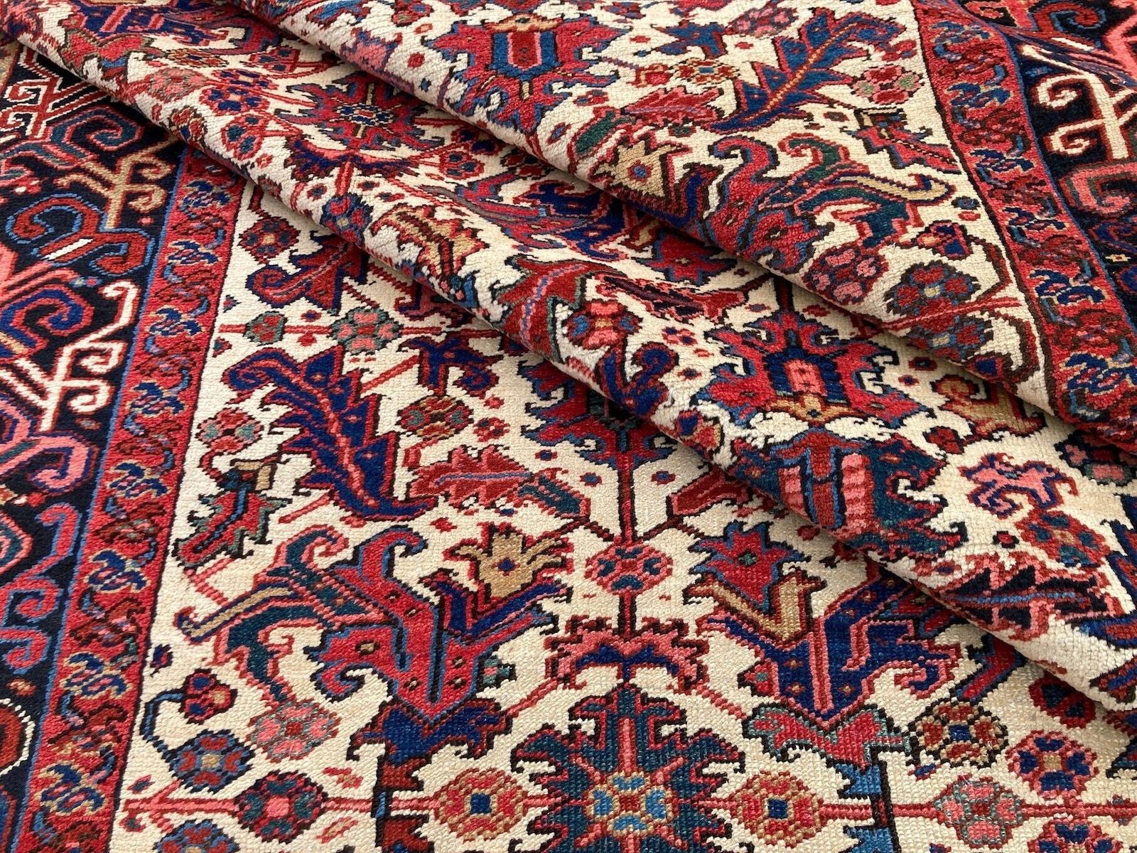 photo vintage Antiek Heriz tapijt 3,00 m x 2,36 m