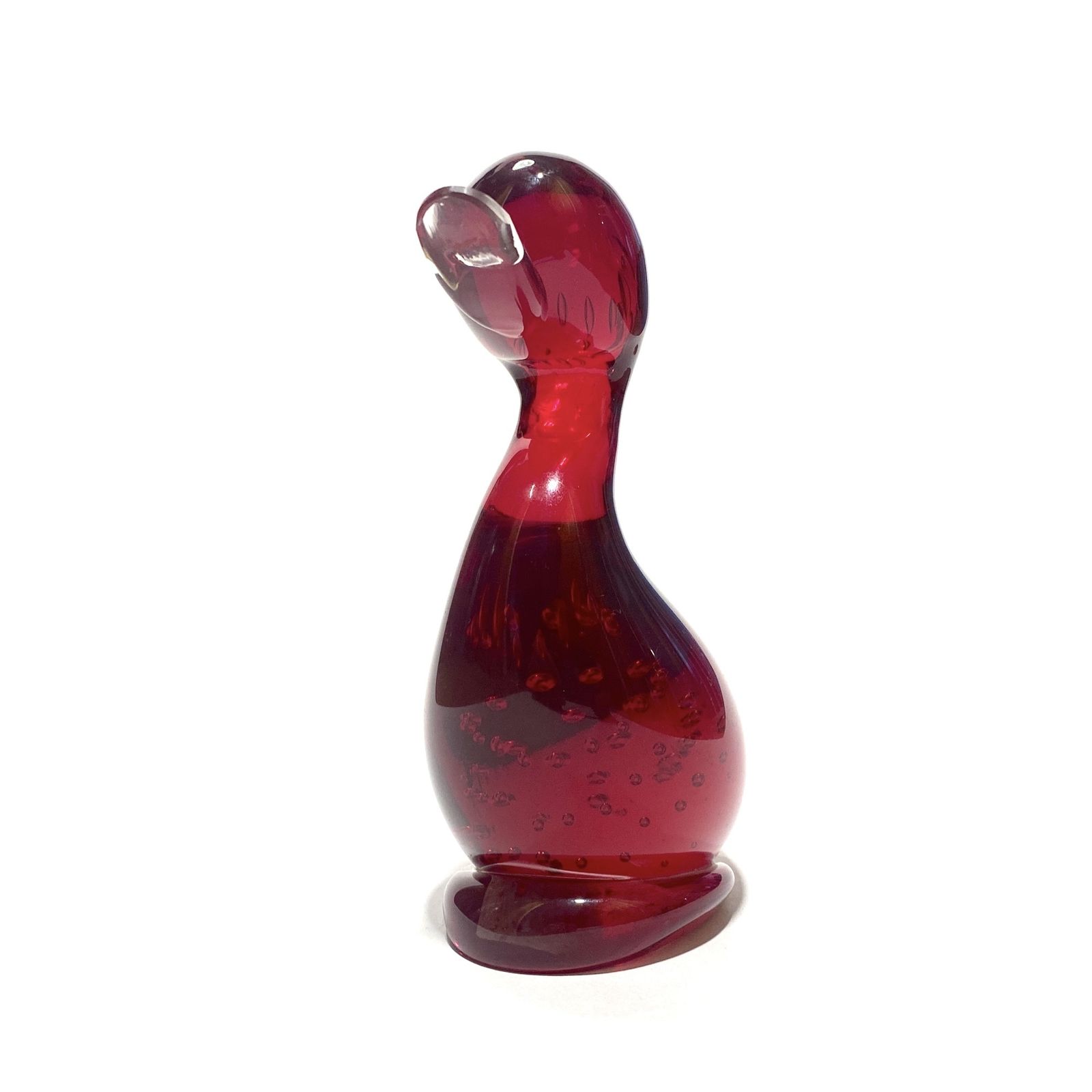 Whitefriars Glass Dilly Duck Ornament Ruby Red (5.5"), Mid Century Modern Design photo furniture