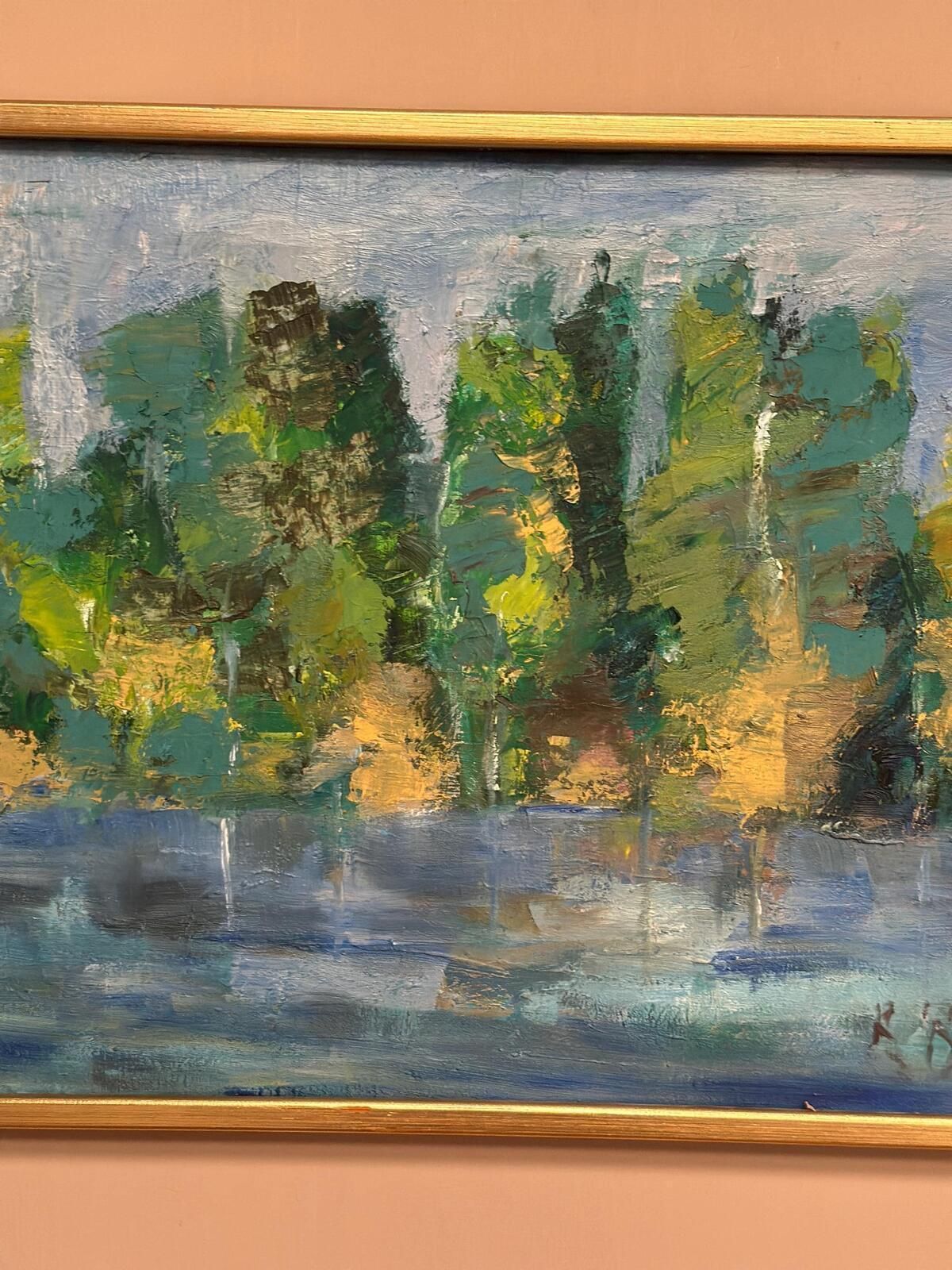 Original Oil On Canvas – “Landscape” By K. Osian – Signed – Vintage & Framed – 66 × 46 Cm (26" × 18.1") photo Art