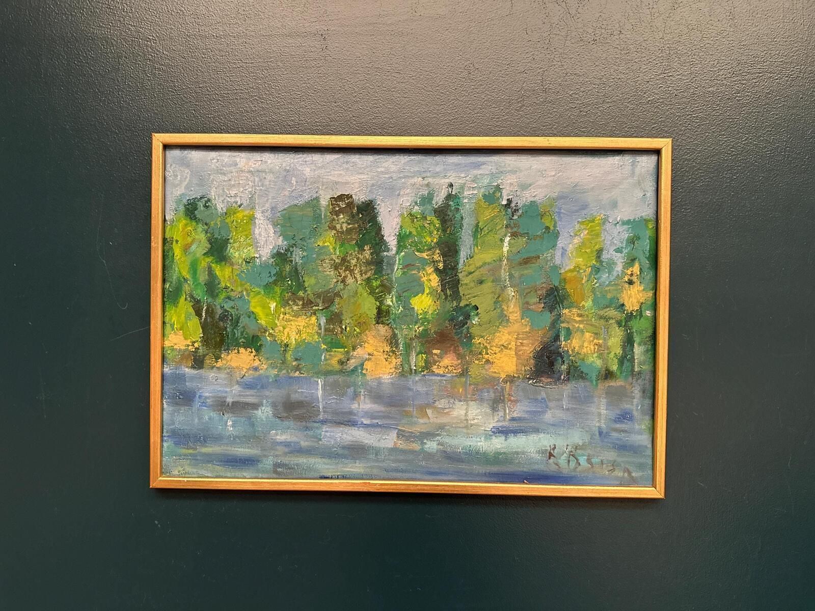 photo vinterior Original Oil On Canvas – “Landscape” By K. Osian – Signed – Vintage & Framed – 66 × 46 Cm (26" × 18.1")