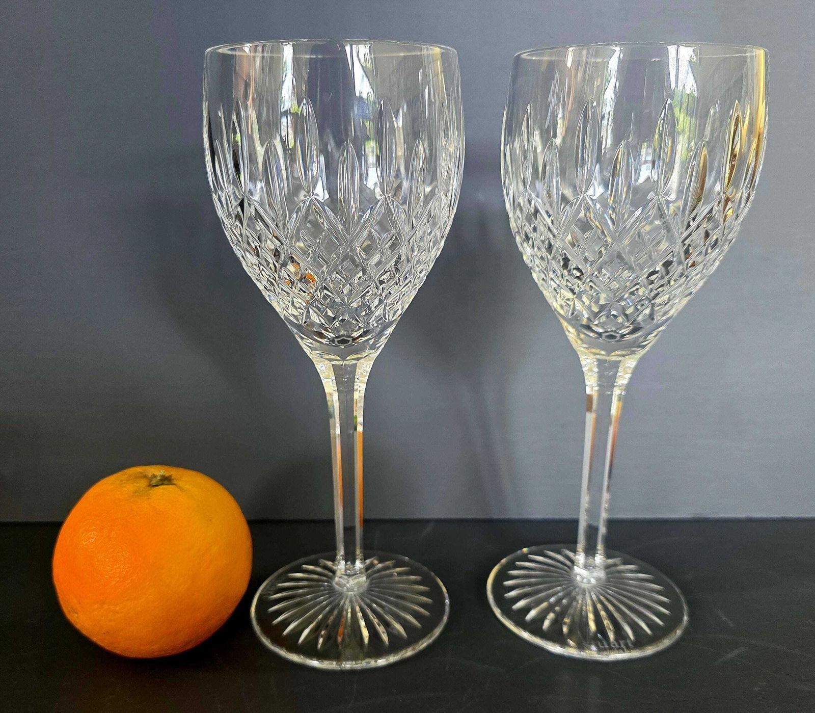 2 Vintage Stuart Crystal Shaftesbury Wine Glasses, 1980s