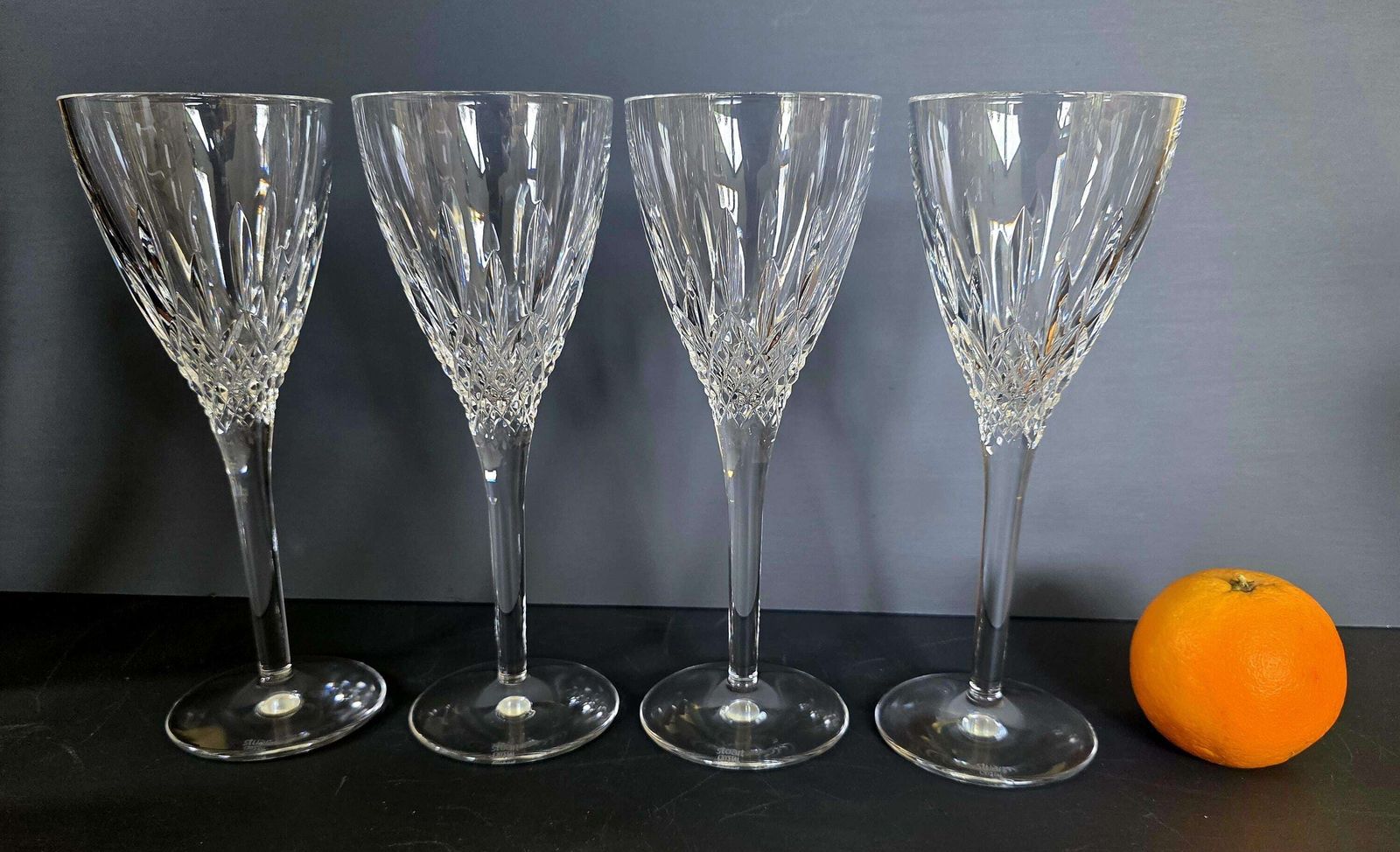 4 Vintage Stuart Crystal Madison Cut Wine Glasses