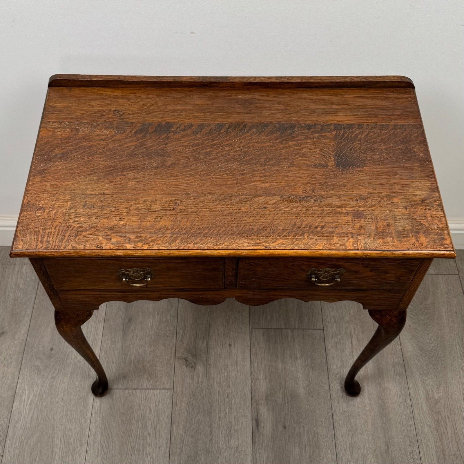 photo furniture Antique 20th Century Edwardian Side Table In Oak ( Af 5820 )