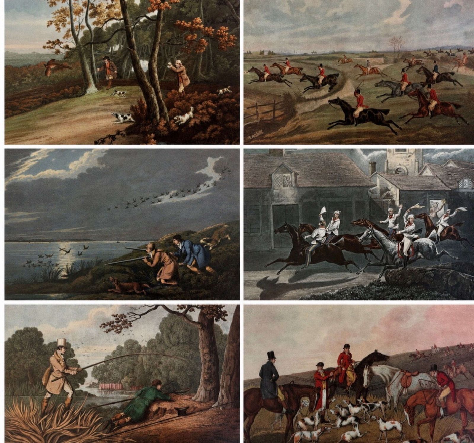 A Set Of Six Sporting Prints By Henry Alken 1929