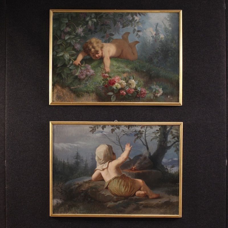 19th Century Italian Painting “Winter” photo furniture