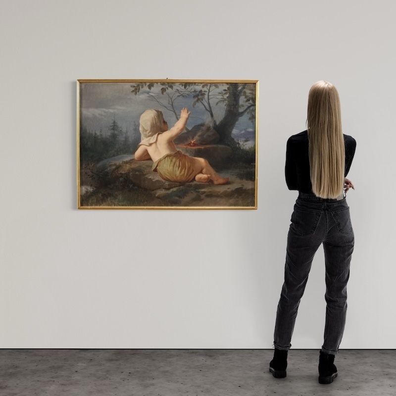19th Century Italian Painting “Winter” photo for sale