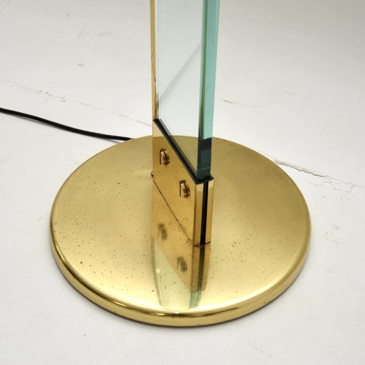 Vintage Italian Brass And Glass Floor Lamp By Max Baguara For Lamperti photo vinterior