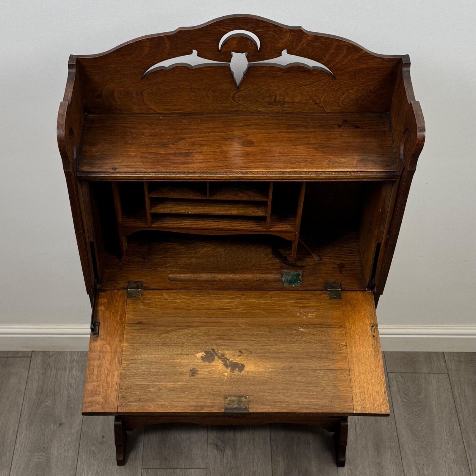 585.0 Antique 20th Century Arts & Crafts Bureau In Oak ( Af 5866 ) photo