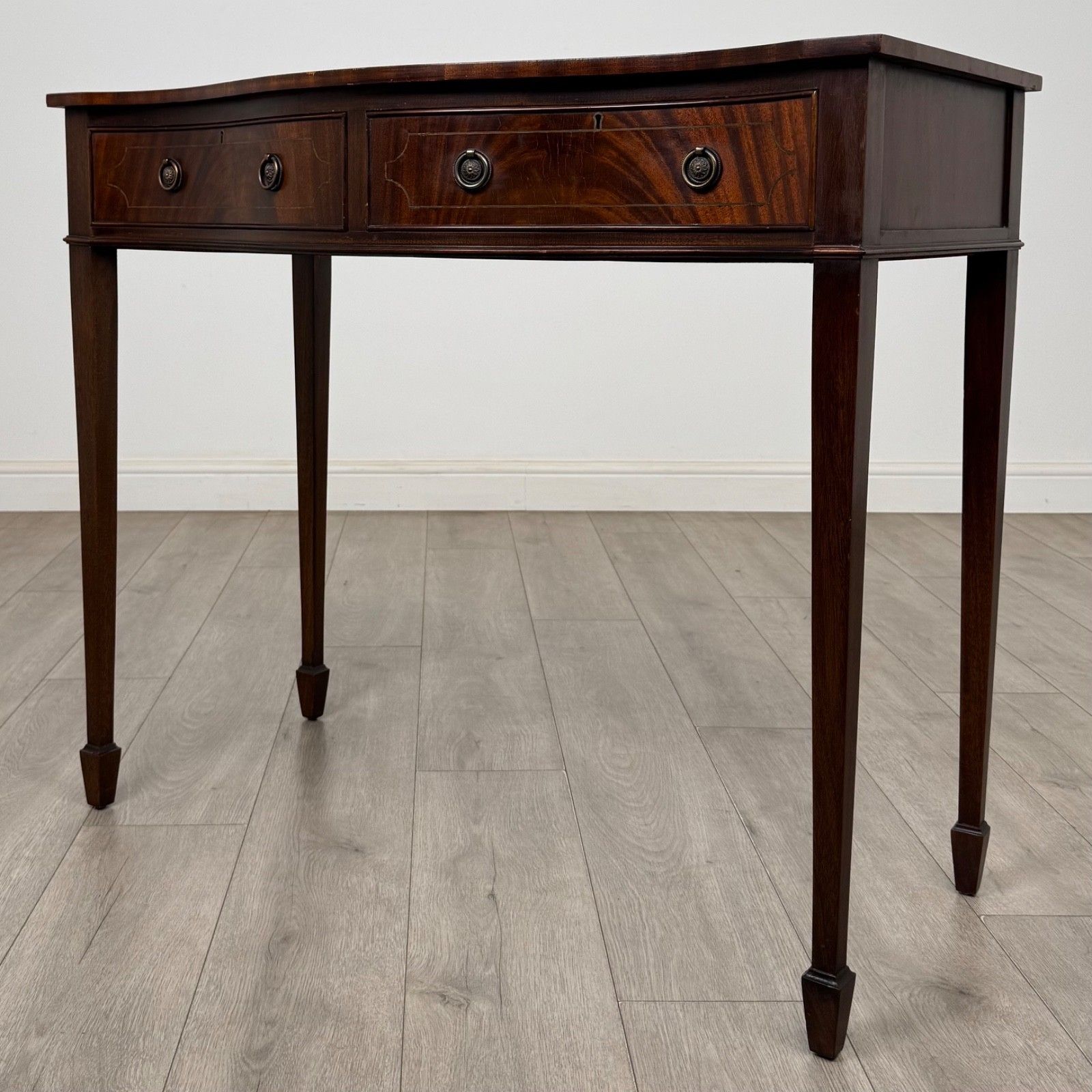 Antique 20th Century Serpentine Writing Table In Mahogany ( Af 5861 ) photo furniture