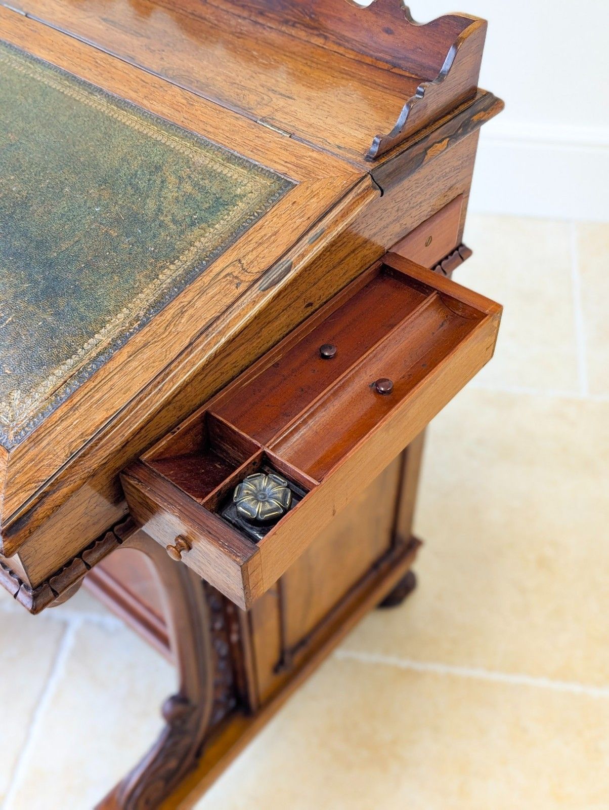 Furniture Antique William IV Rosewood Davenport By W&C Wilkinson C.1835 photo
