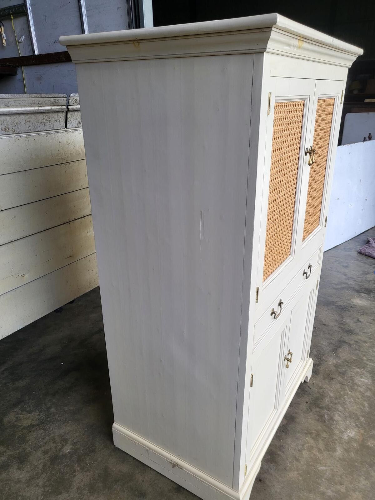 395.0 Laura Ashley Linen Press Storage Cabinet Kitchen Cupboard photo