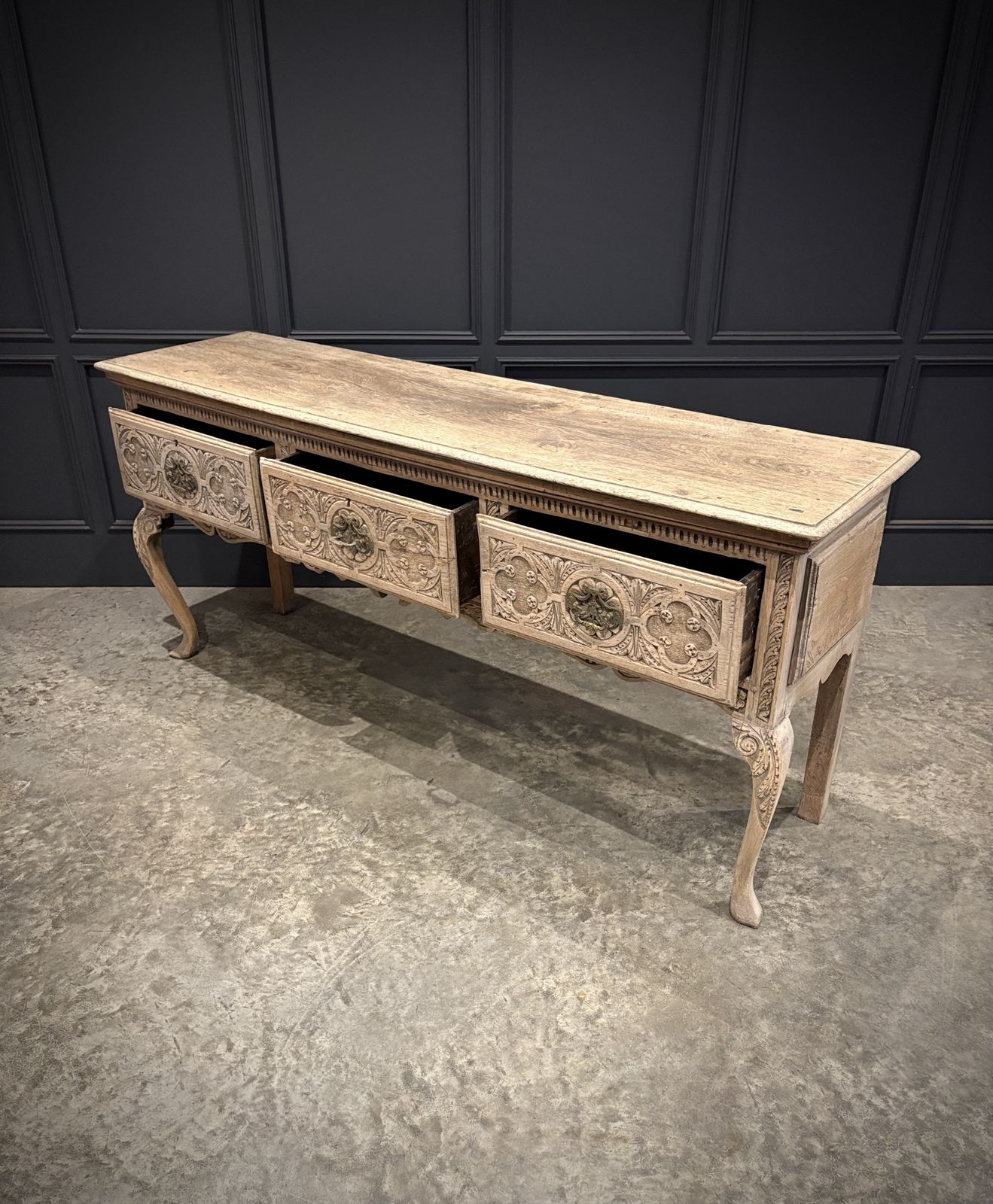 18th Century Carved Oak Dresser Base photo for sale