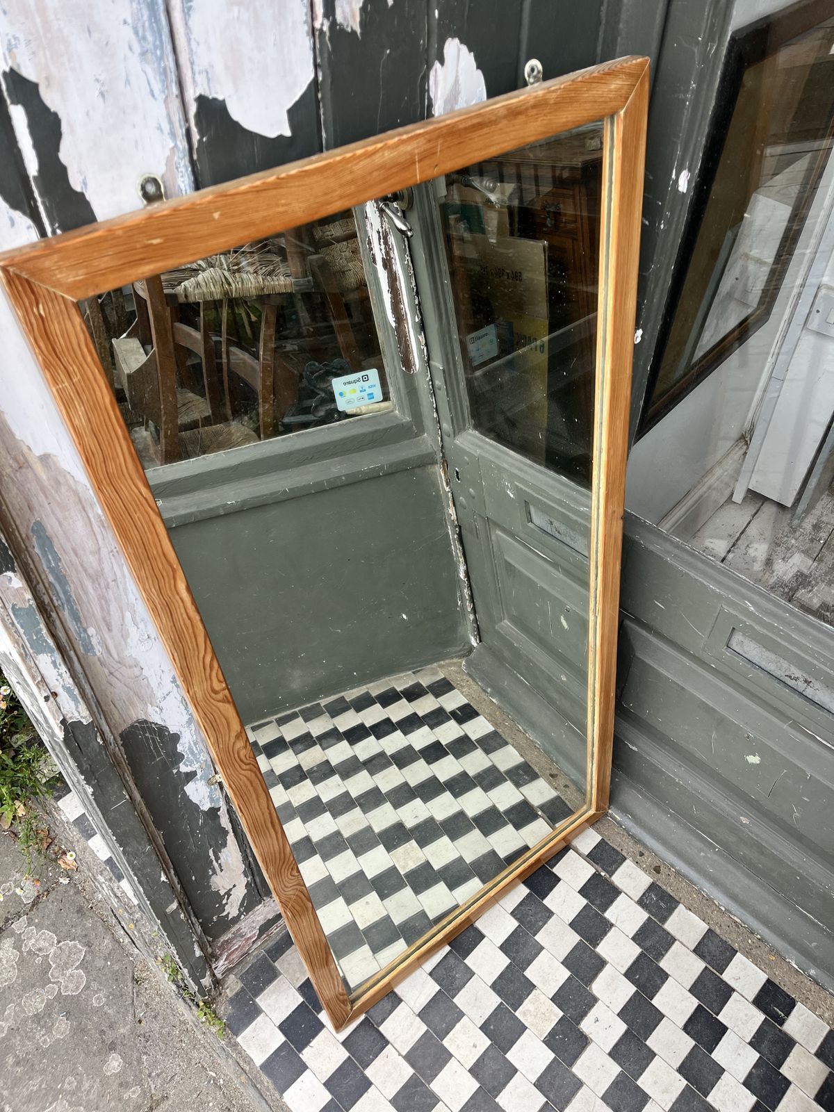 1950’s Pine Rectangular Shop Mirror