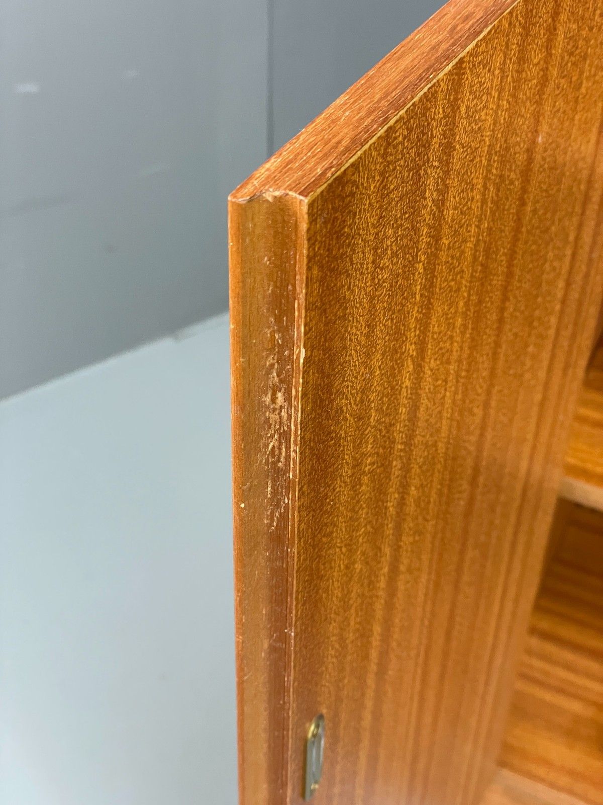225.0 Vintage 1960s Glazed Bookcase Teak Mid Century Modern Shelving Cabinet Eb12214 photo