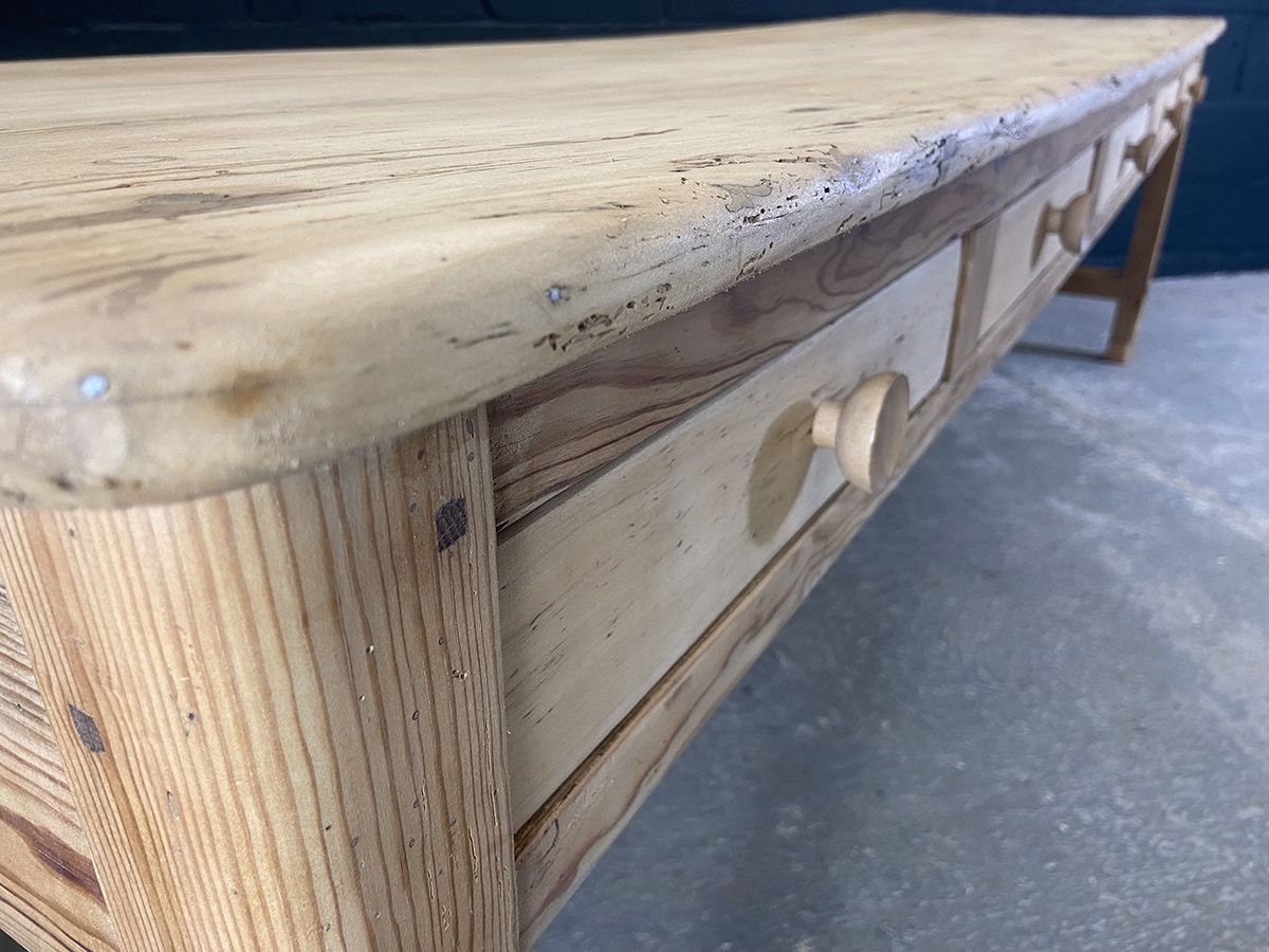 photo buy Long French Vintage Seamstress Table With Ten Drawers.
