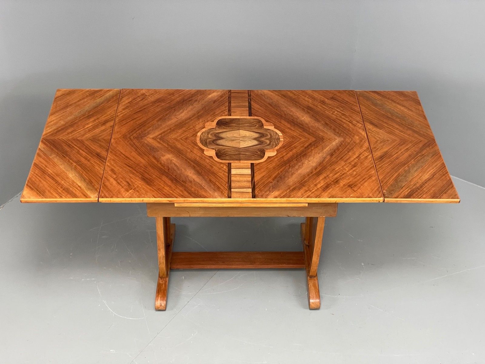 Art Deco Dining Table By Davant 1950s Walnut Extending Vintage Retro Eb12216 photo furniture