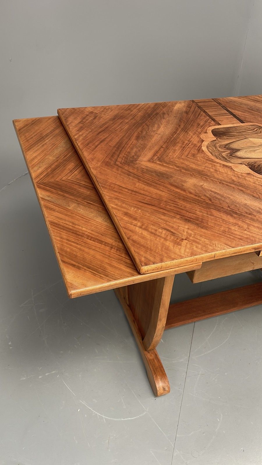 425.0 Art Deco Dining Table By Davant 1950s Walnut Extending Vintage Retro Eb12216 photo