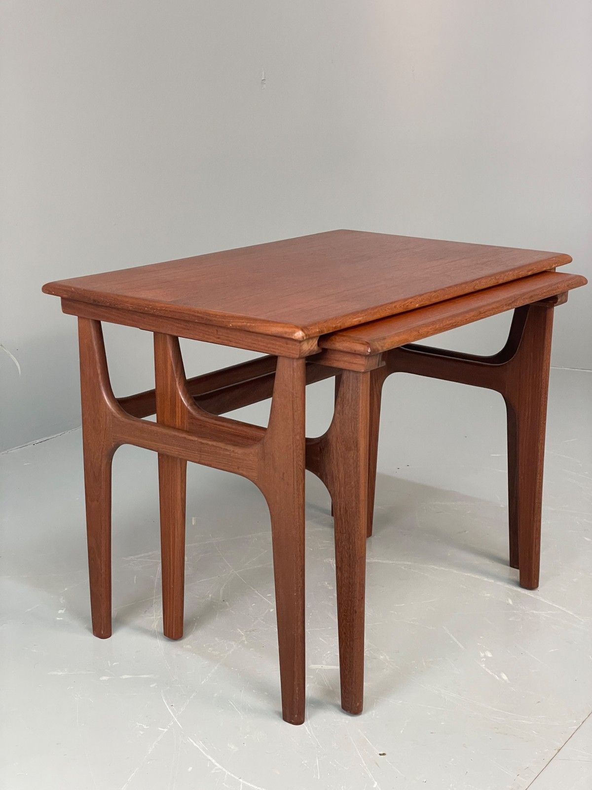 Vintage Teak Nesting Tables By Poul Hundevad Danish Mid Century Pair Eb12281 photo for sale