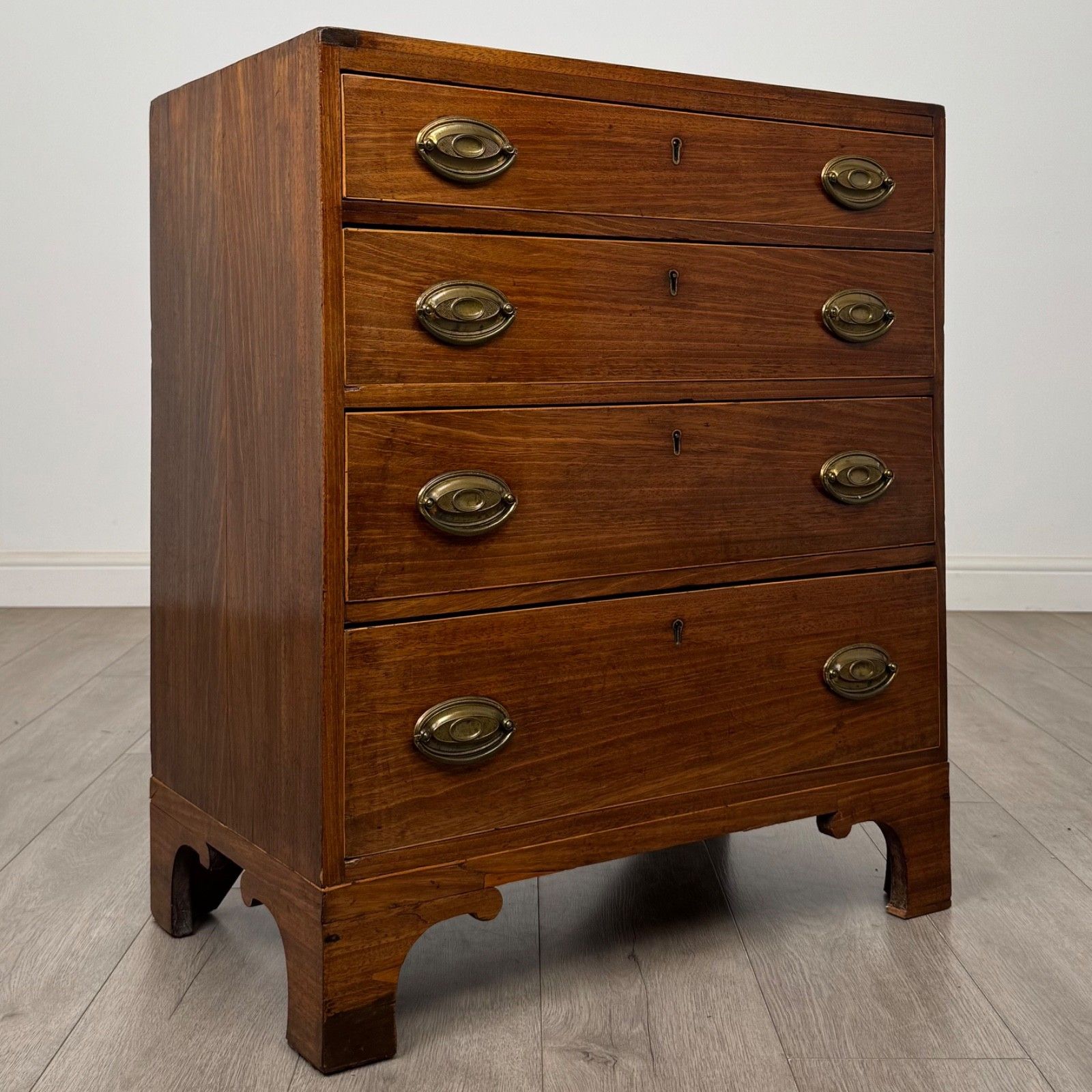 Antique 18th Century Small Georgian Chest Of Drawers In Mahogany ( Af 5815 ) photo vintage