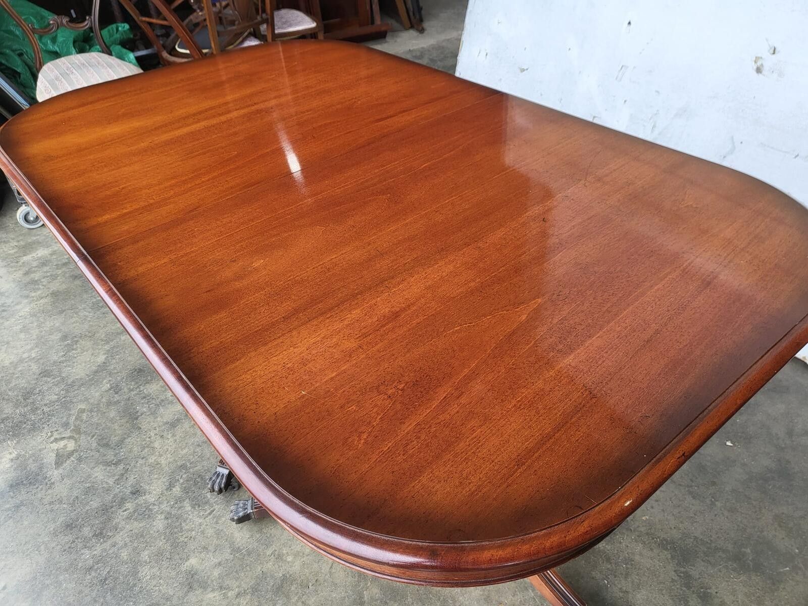 Antique Repro Mahogany Twin Pedestal Extending Dining Table Seat To 10 photo for sale