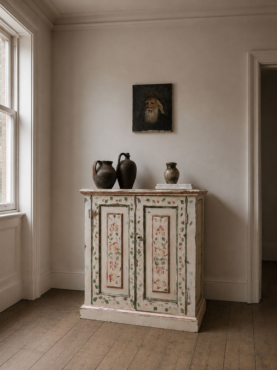 Antique Original Painted Cupboard Sideboard photo furniture