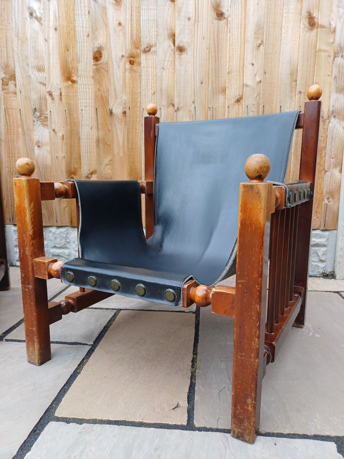 Mid Century Spanish Chair Attributed To Paco Muñoz, 1950s Brutalist Safari Style photo vinterior