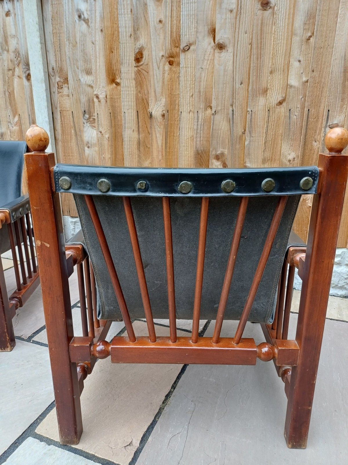 photo for sale Mid Century Spanish Chair Attributed To Paco Muñoz, 1950s Brutalist Safari Style