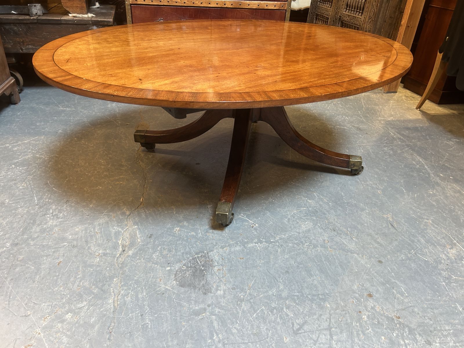 Antique Mahogany Oval Coffee Table photo vinterior