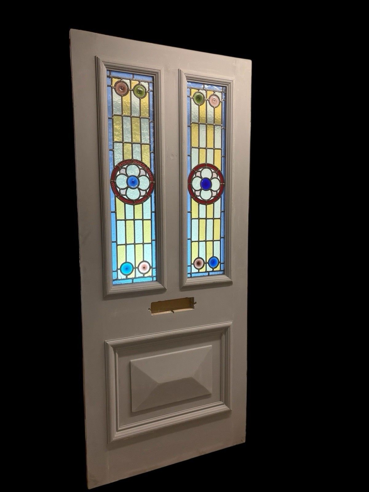 Large Victorian Stained Glass Front Door Period Old Reclaimed Antique Lead Wood photo furniture