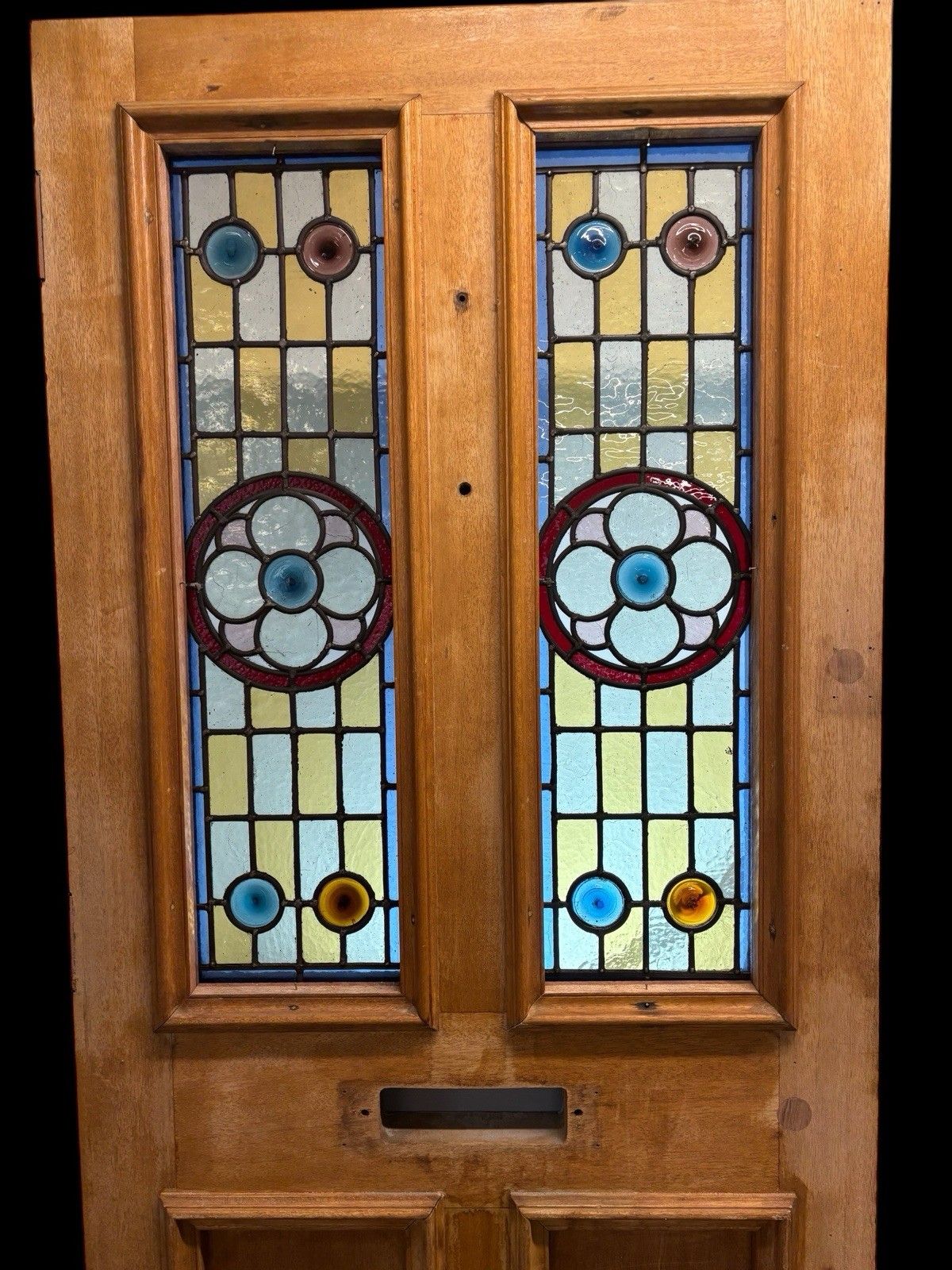 photo furniture Victorian Stained Glass Front Door Period Old Reclaimed Antique Lead Wood Used