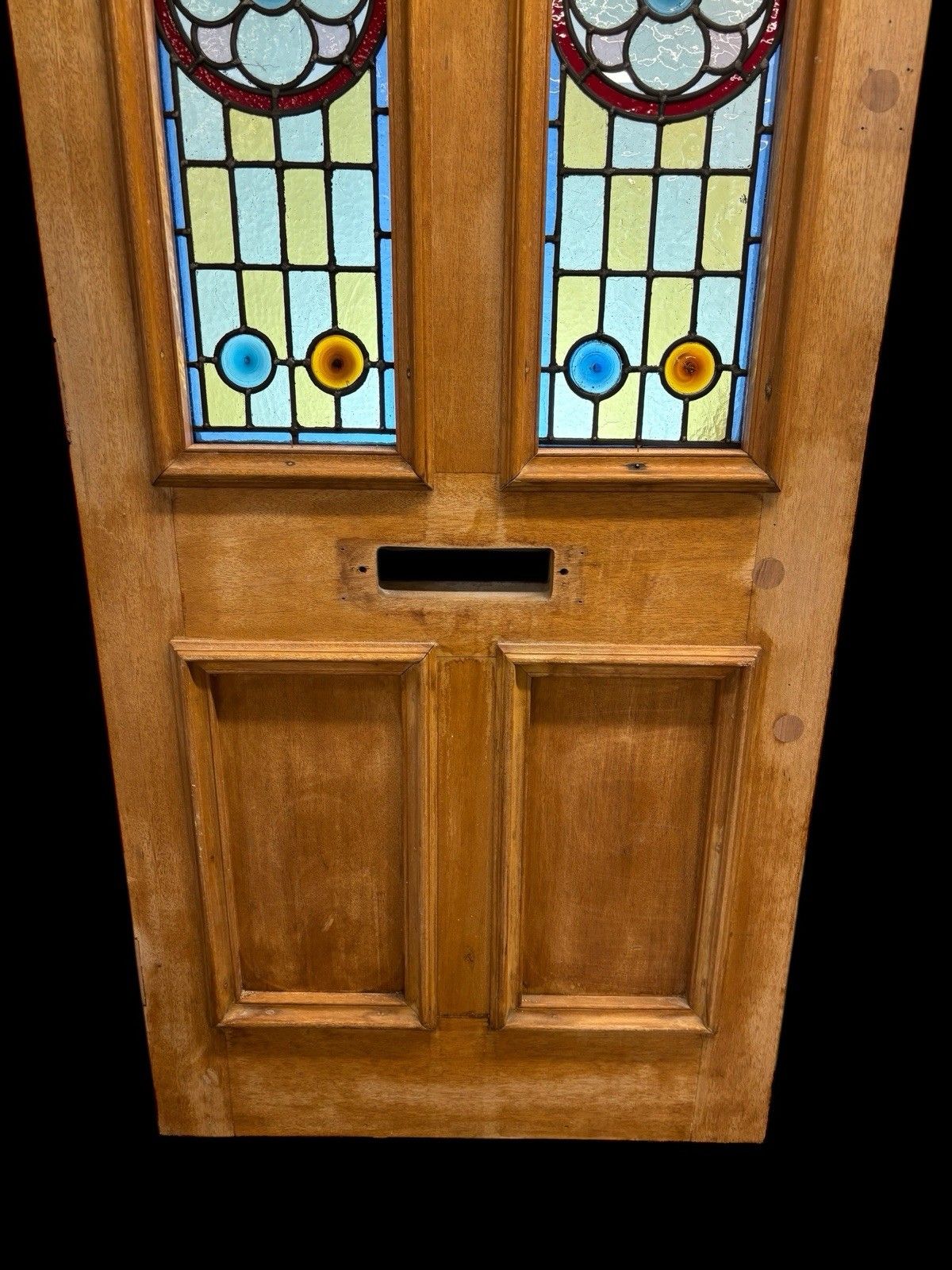 photo for sale Victorian Stained Glass Front Door Period Old Reclaimed Antique Lead Wood Used