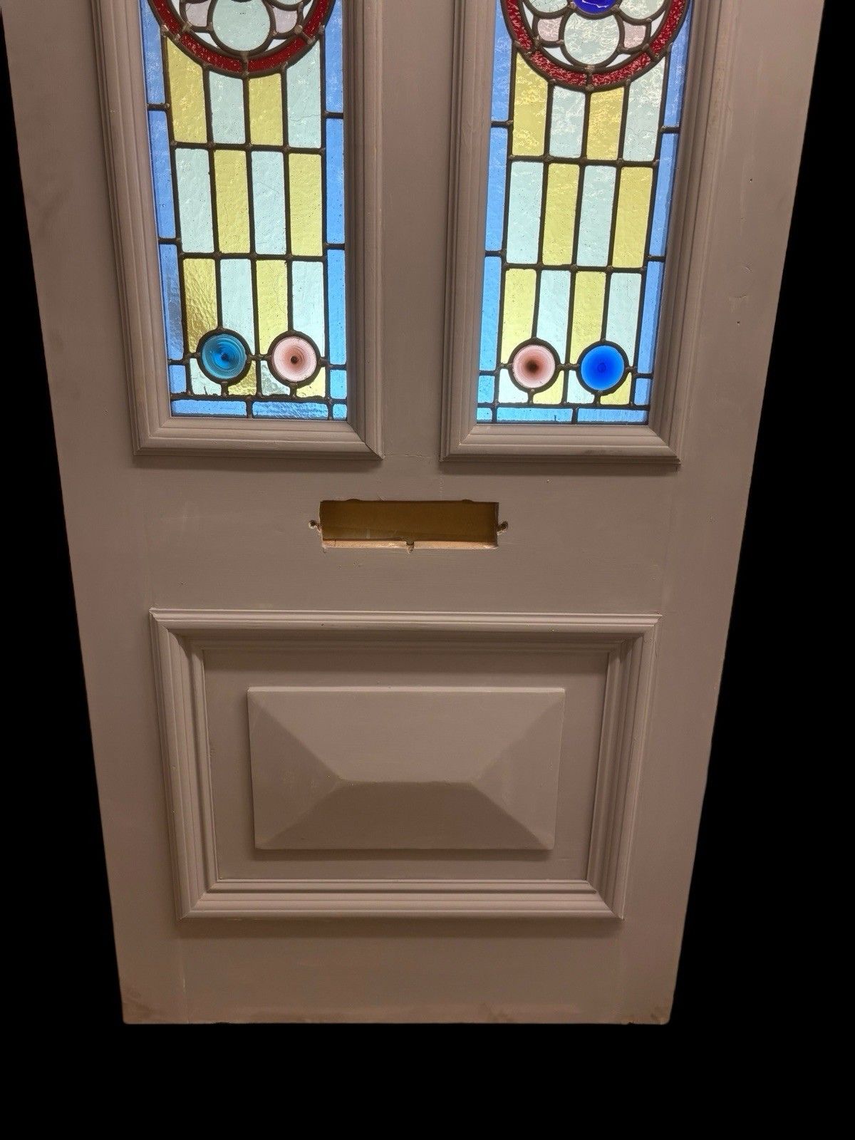 Large Victorian Stained Glass Front Door Period Old Reclaimed Antique Lead Wood photo vinterior