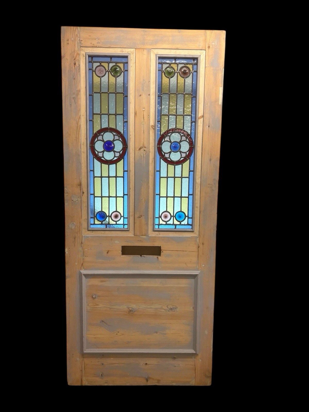 Large Victorian Stained Glass Front Door Period Old Reclaimed Antique Lead Wood photo buy