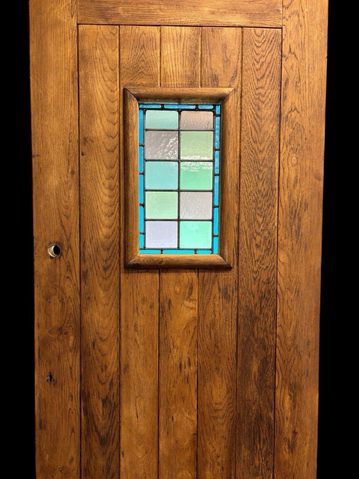 Solid Oak Front Door Stained Glass Old Reclaimed Period Antique Wood Leaded photo Home Fixtures