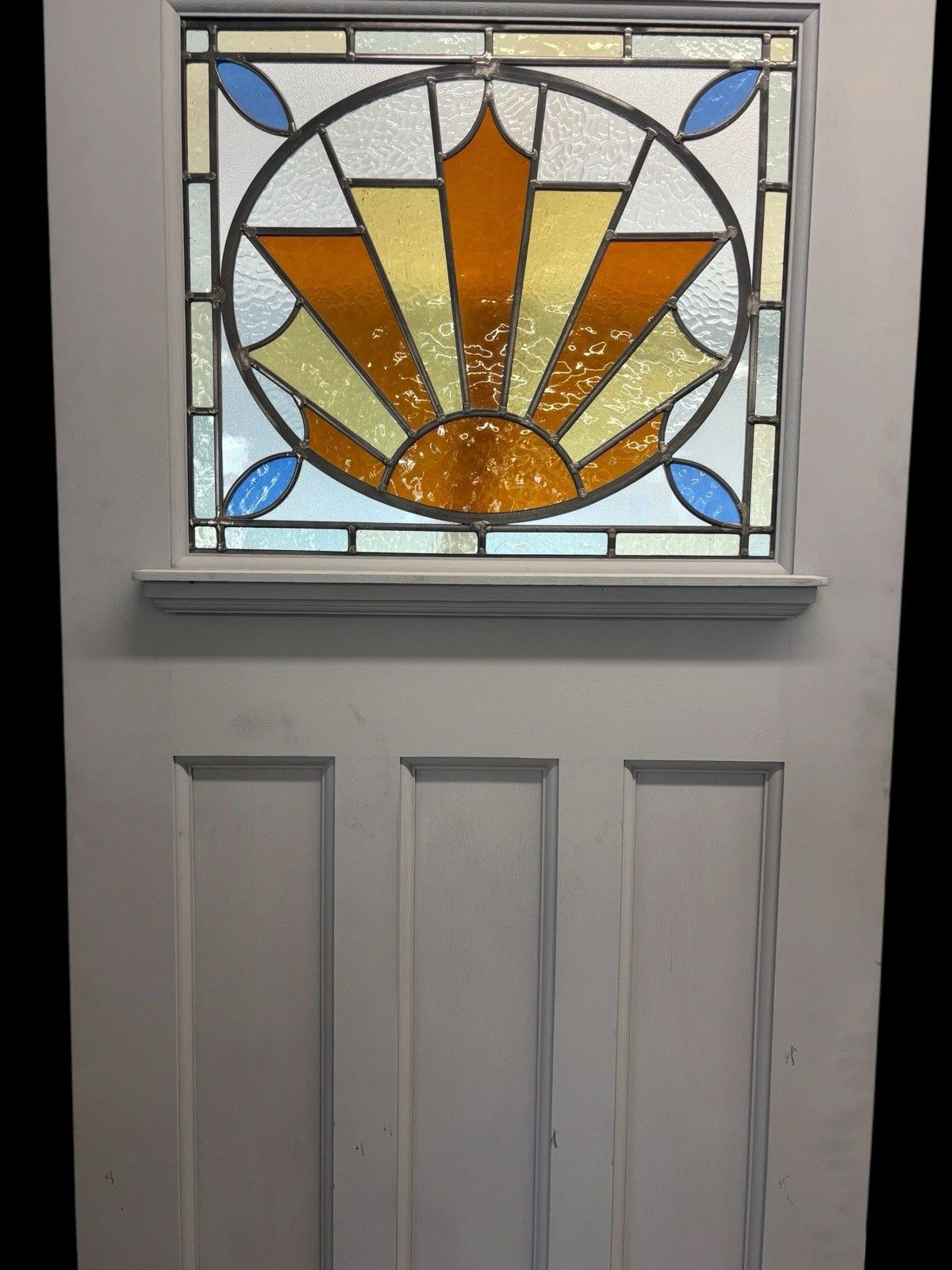 Art Deco Stained Glass Front Door Leaded Hardwood 20s 30s Meranti Ready To Fit photo 2183.0