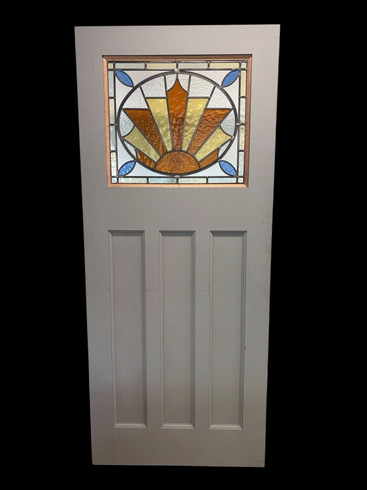 Art Deco Stained Glass Front Door Leaded Hardwood 20s 30s Meranti Ready To Fit photo buy