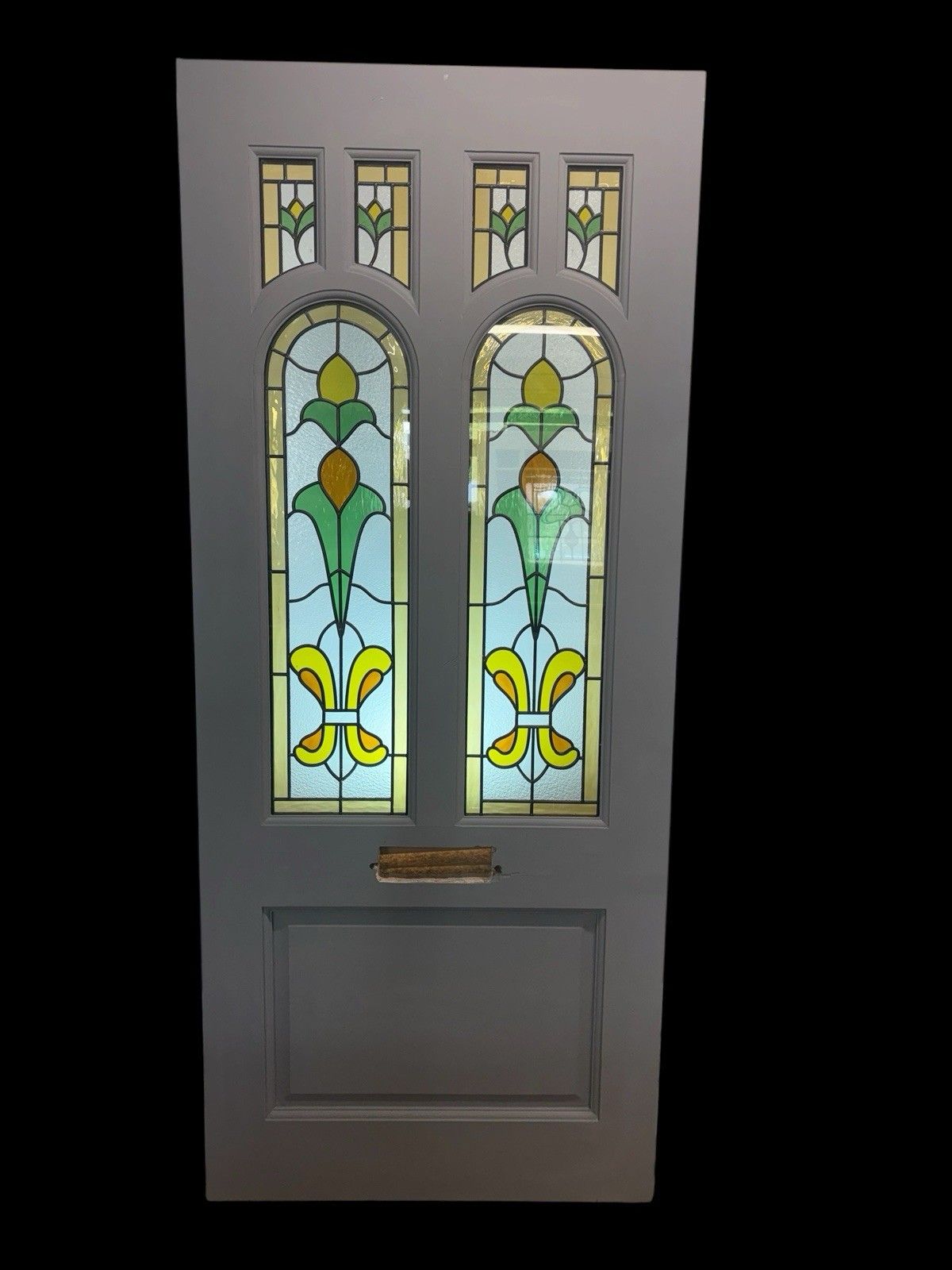 Edwardian Stained Glass Front Door Leaded Triple Glazed Reclaimed Refurbed Old photo buy
