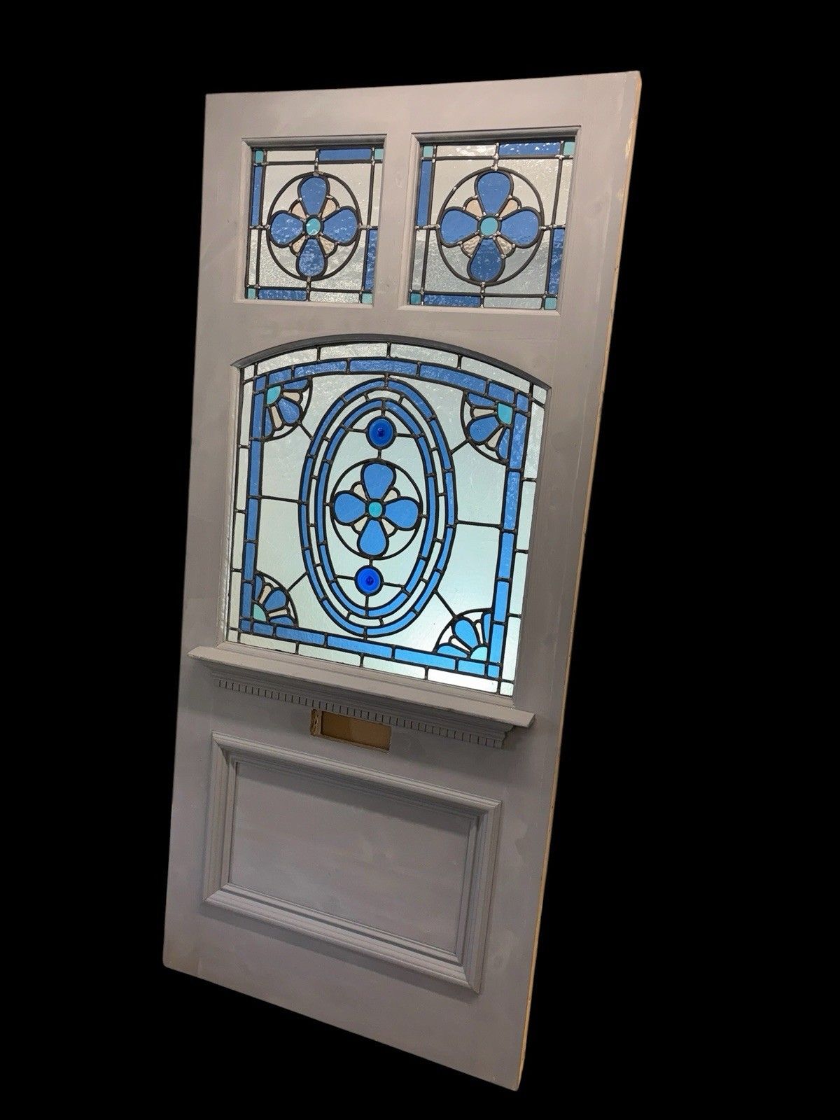 Edwardian Stained Glass Front Door Leaded Glazed Reclaimed Restored Old Wood photo for sale